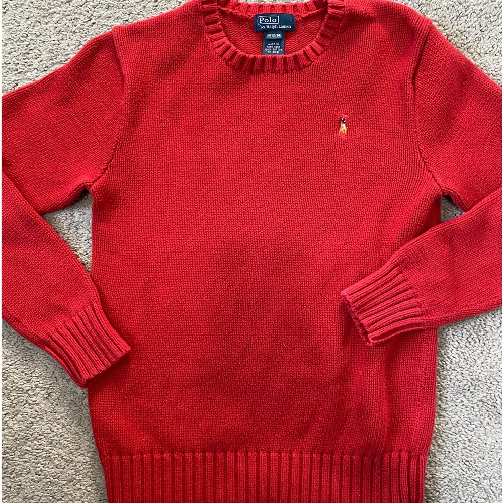 Polo Ralph Lauren red pullover sweater youth sz medium